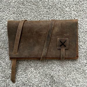 Small leather clutch